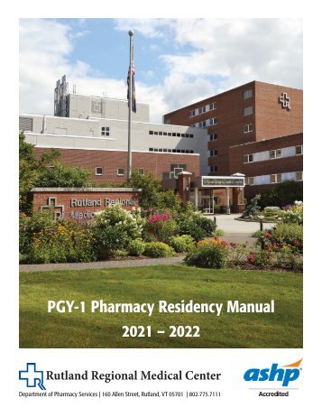 PGY-1 Pharmacy Residency Manual, 2021-2022