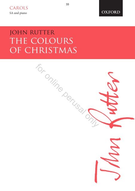 John Rutter Christmas sampler for upper voices