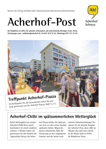 Acherhof-Post Nr. 30 | 8. Oktober 2021