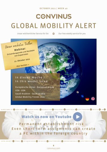 CONVINUS Global Mobility Alert Week 40