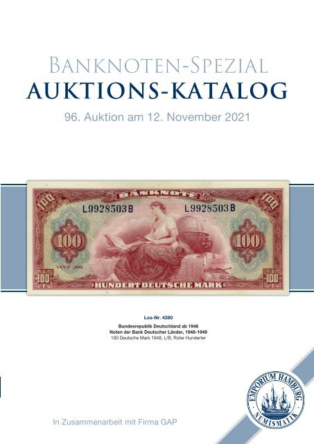 96. Auktion - Banknoten &amp; Notgeld - Emporium Hamburg