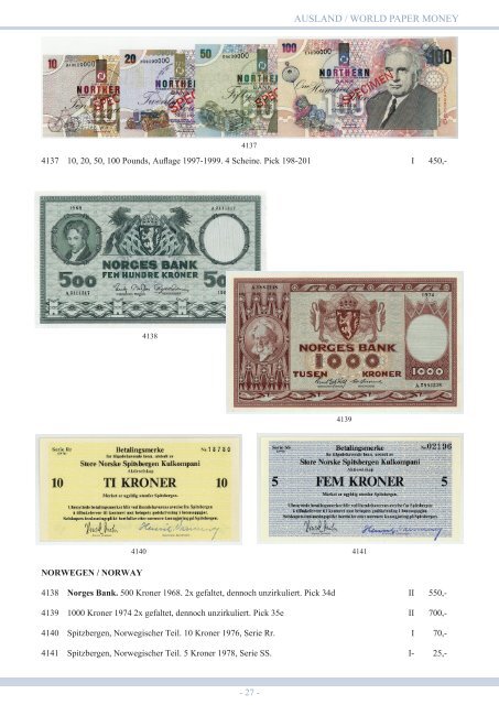 96. Auktion - Banknoten & Notgeld - Emporium Hamburg