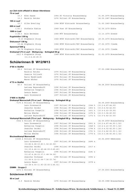 (mit BLV) 2009 - Leichtathletik Braunschweig