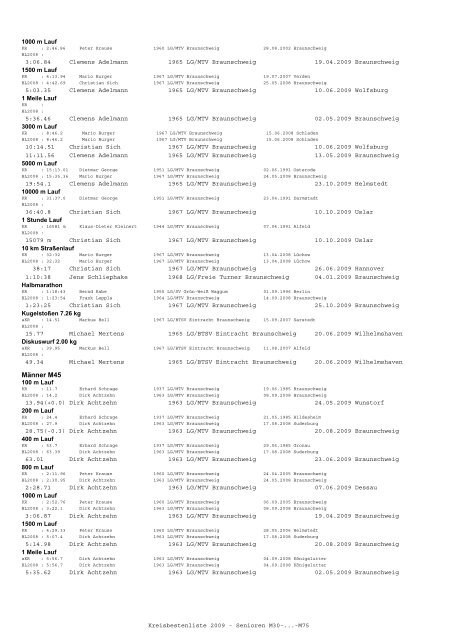 (mit BLV) 2009 - Leichtathletik Braunschweig