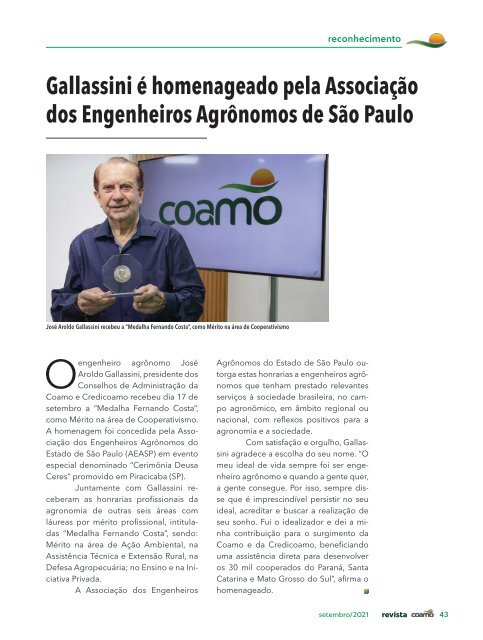 Revista Coamo edição Setembro de 2021