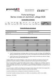 Fiche technique Barres rondes en aluminium, alliage 6026