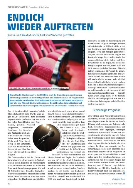 Die Wirtschaft Köln - Ausgabe 07 / 2021