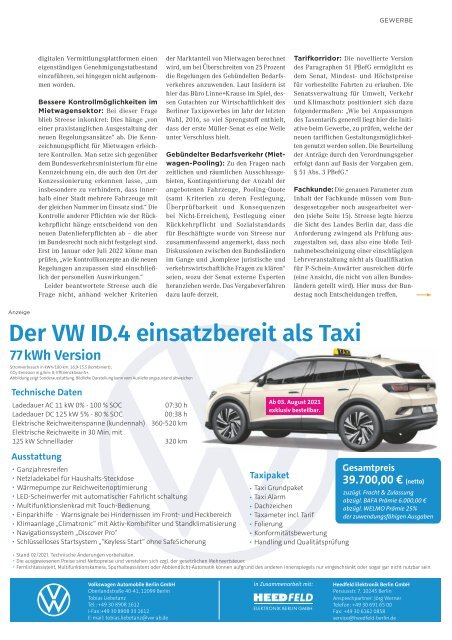 Taxi Times Berlin - 3. Quartal 2021