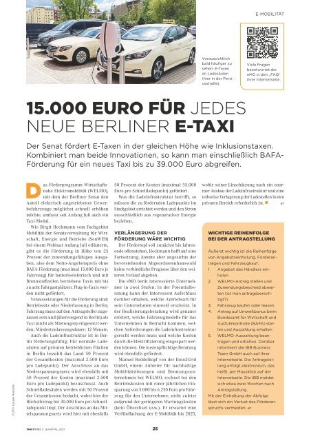 Taxi Times Berlin - 3. Quartal 2021