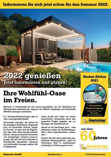 2022 genießen – Hauszeitung Hemmler GmbH Schutterwald