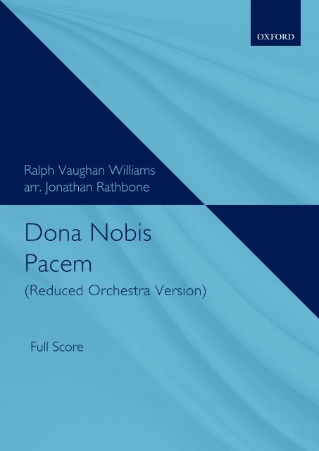 Vaughan Williams - Dona Nobis Pacem (Reduced Orchestra Version)