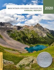 Mountain Studies Institute's 2020 Annual report