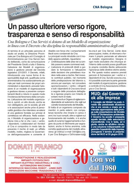 IO L'Impresa - MAGGIO 2010 - CNA Informa