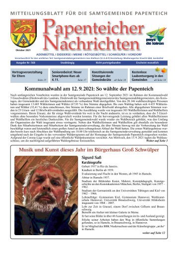 Papenteich Oktober Ausgabe 2021