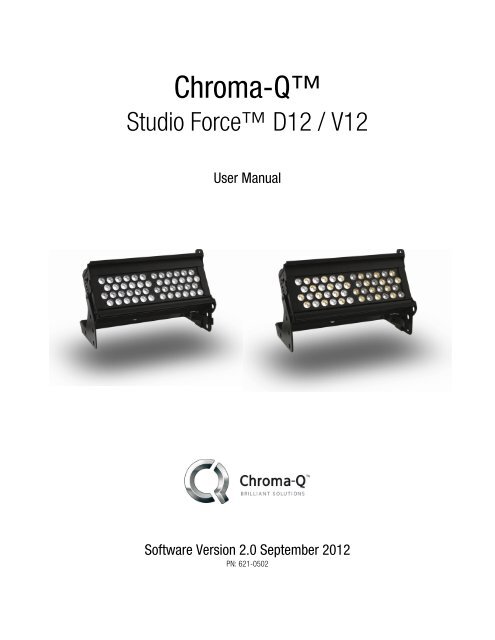 Studio Force V 12 User Manual - Chroma-Q