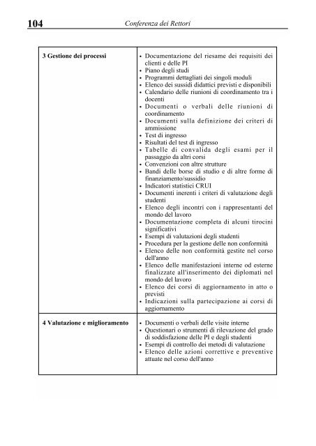 metodologia e organizzazione delle attività di valutazione - Crui