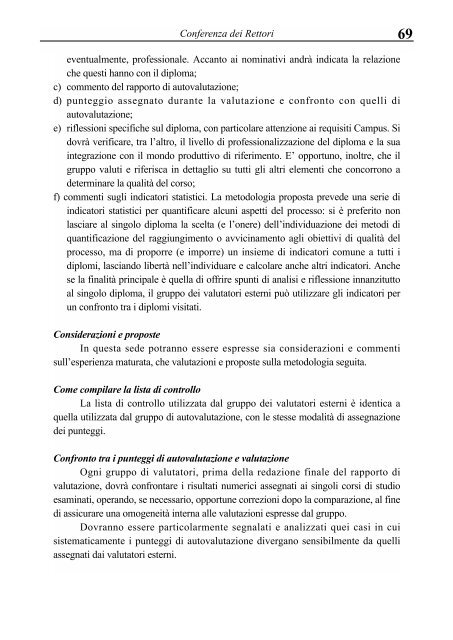 metodologia e organizzazione delle attività di valutazione - Crui