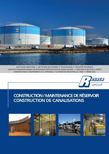 Construction / maintenance de réservoir / construction de canalisations