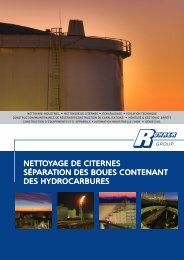 Nettoyage de citernes séparation des boues contenant des hydrocarbures