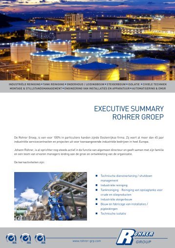 Executive Summary - Rohrer Groep