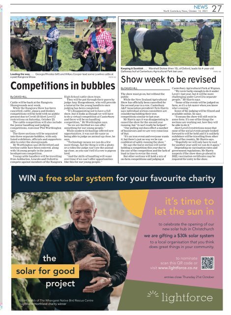 North Canterbury News: October 14, 2021