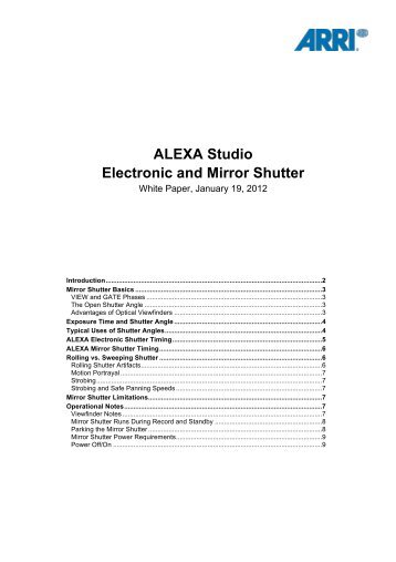 ALEXA Studio Electronic and Mirror Shutter