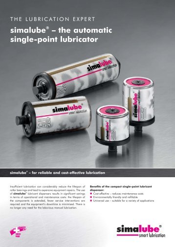 simalube® – the automatic single-point lubricator - Simatec AG