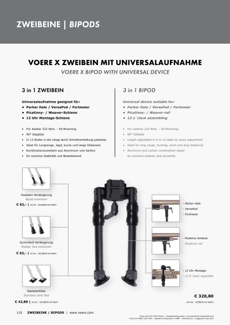 Voere Jagd und Präzisionswaffen 2021