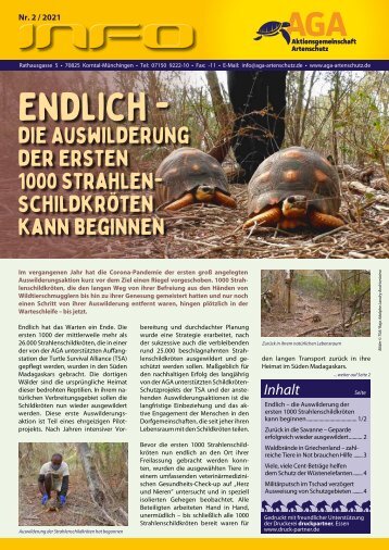 Endlich - die Auswilderung der ersten 1.000 Strahlenschildkröten kann beginnen