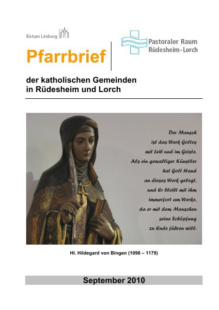 Pfarrbrief - Pastoraler Raum Rüdesheim-Lorch