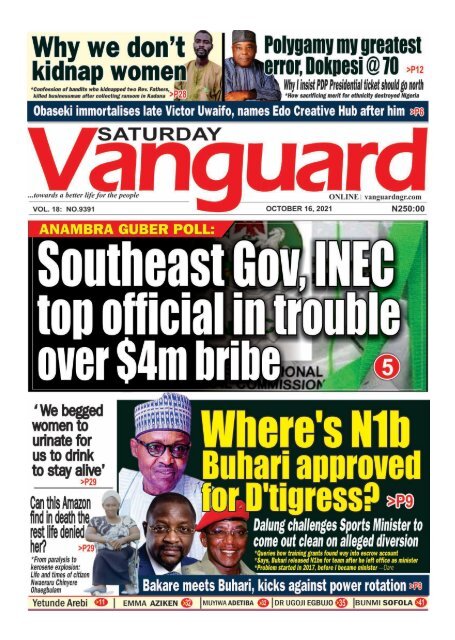 16102021 - Southeast Gov INEC top official in trouble over $4m bribe