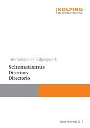 Schematismus des Internationalen Kolpingwerkes Directory of the ...