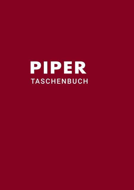 PIPER Vorschau populäre Belletristik FJ 2022