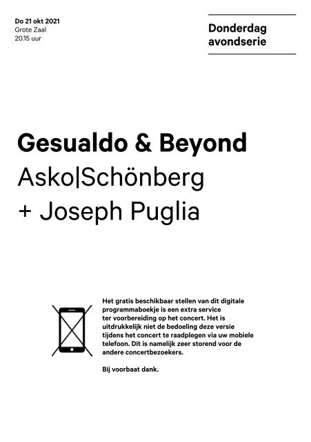 2021 10 21 Gesualdo & Beyond - Asko|Schönberg & Joseph Puglia