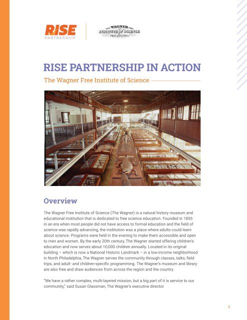 RISE Partnership in Action: The Wagner Free Institute of Science