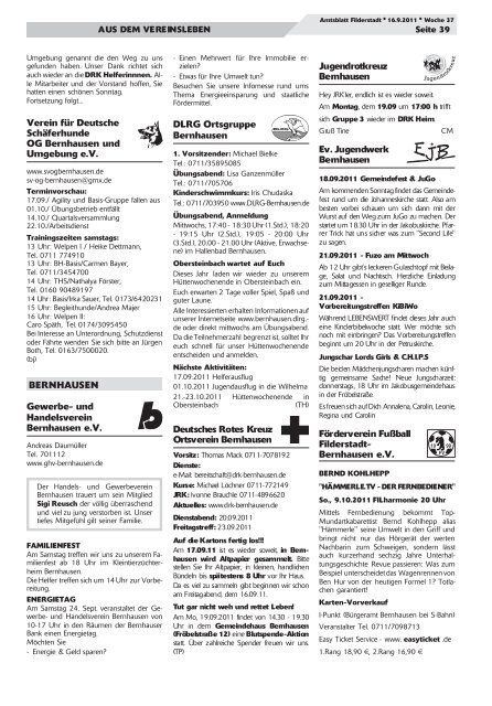 Publ filderstadt Issue kw37 Page 1 - Stadt Filderstadt