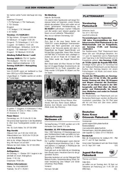 Publ filderstadt Issue kw37 Page 1 - Stadt Filderstadt