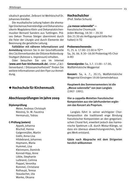 Kirchen musikalische Mitteilungen - Amt für Kirchenmusik - Startseite