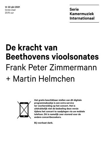2021 10 22 Frank Peter ZImmermann + Martin Hlemchen - De kracht van Beethovens vioolsonates