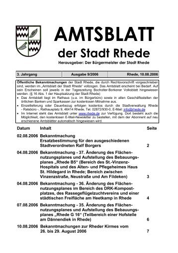 AMTSBLATT - Stadt Rhede