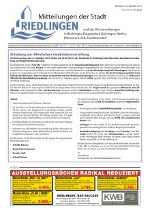 Amtliches Mitteilungsblatt Riedlingen 20.10.2021