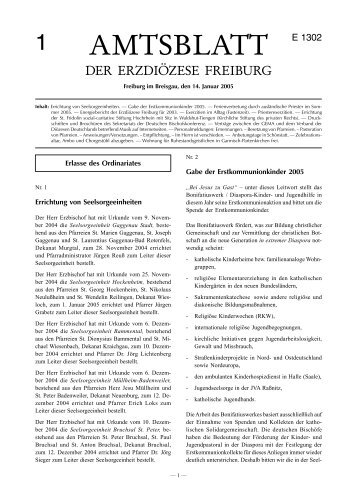 AMTSBLATT - Erzbischöfliches Ordinariat Freiburg