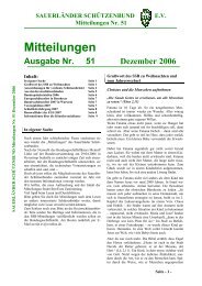 SAUERLÄNDER SCHÜTZENBUND EV Mitteilungen Nr. 51