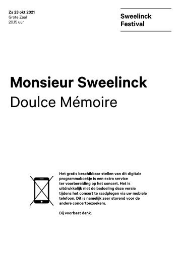 2021 10 23 Monsieur Sweelinck - Doulce Mémoire