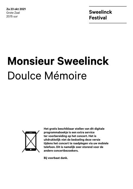 2021 10 23 Monsieur Sweelinck - Doulce Mémoire