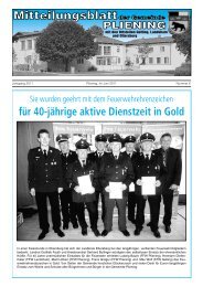 für 40-jährige aktive Dienstzeit in Gold - Gemeinde Pliening