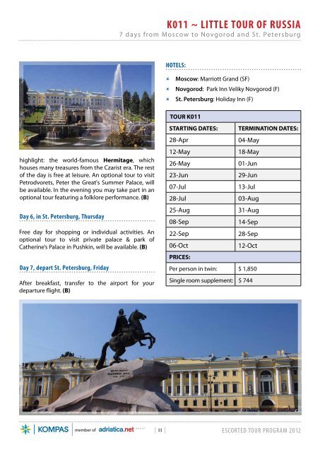 ESCORTED TOURS - Kompas