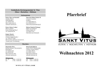 Weihnachten 2012 Pfarrbrief - Pfarrgemeinde St. Vitus Emmerich ...