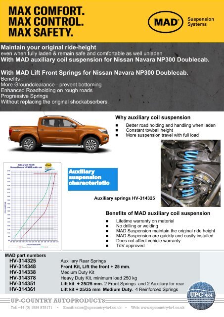 MAD Air Lift Front Springs Nissan Navara Leaflet