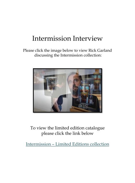 Rick Garland Intermission catalogue